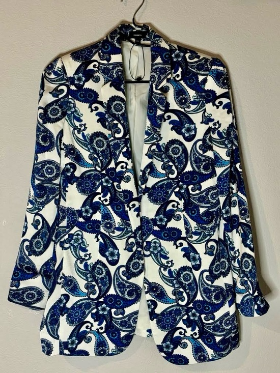 Express Jackets & Blazers - Express Womens Blue Paisley Blazer Jacket